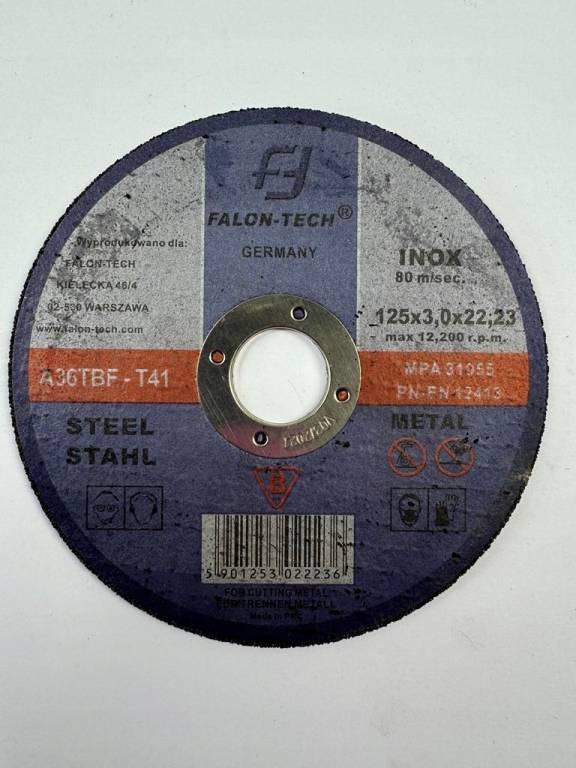 Tarcza do szlifowania FALON-TECH 125x3x22,23 mm