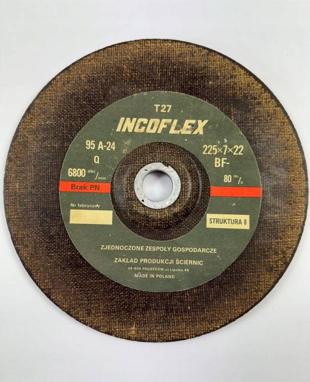Tarcza do szlifowania INCO FLEX 225x7x22 mm