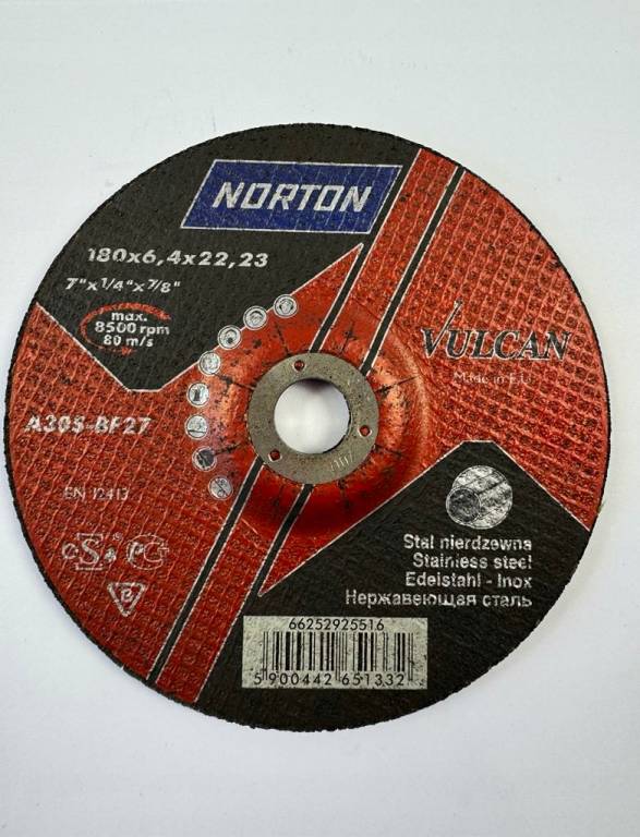 Tarcza do szlifowania NORTON VULCAN 180x6,4x22,23 mm