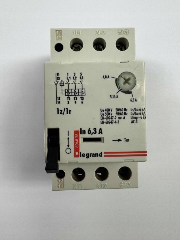Wyłącznik silnikowy Legrand 606828 M250 4–6,3A 3P 2,5kW