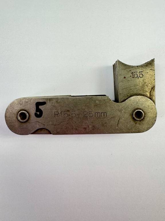Zestaw promieniomierzy listkowych R15,5–25 mm